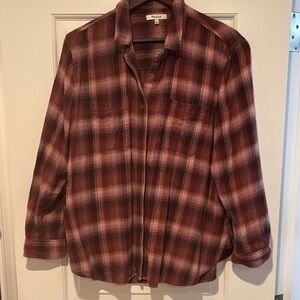 Madewell Plaid Shirt in Dusty Reddish Pink